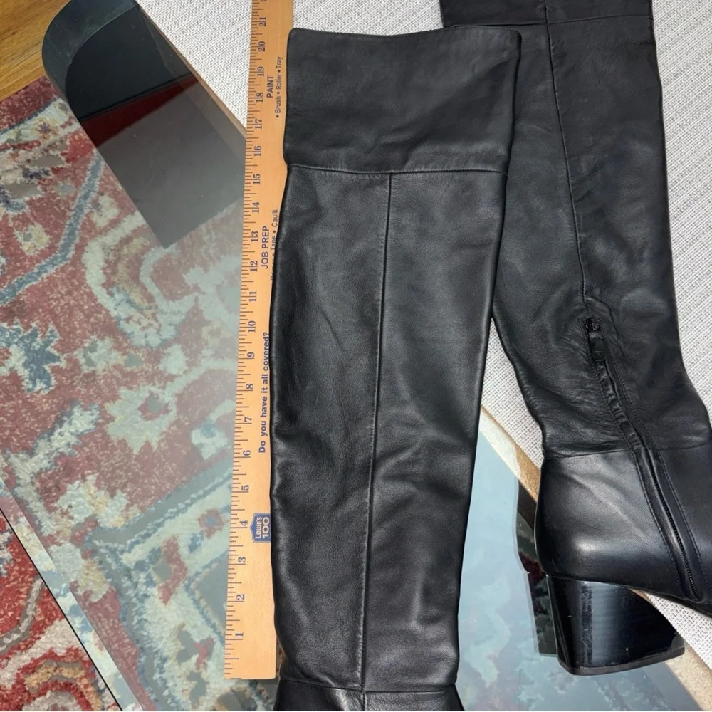 MERCEDES CASTILLO aymelin Black leatherOver the Knee Boots, retail $875 size8/38